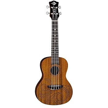 Amazon.com: Luna Tattoo Concert Mahogany Ukulele with Gig